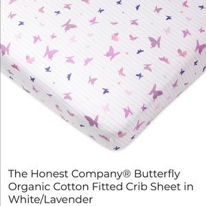 The honest company butterfly organic cotton fitted crib sheet